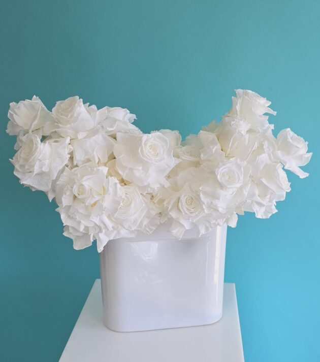 White Frenchy preserved roses